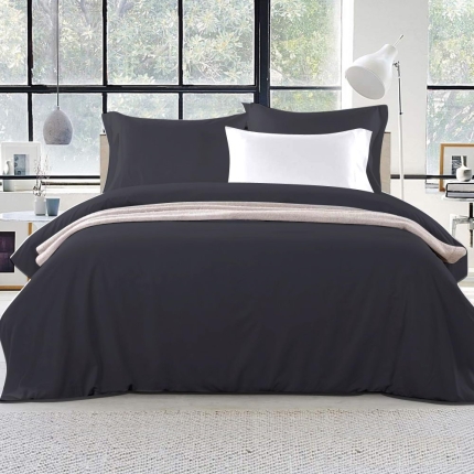 Giselle Bedding Super King Classic Quilt Cover Set - Black - Image 7
