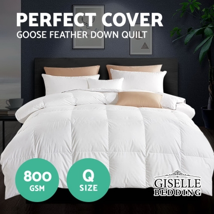 Giselle Bedding 800GSM Goose Down Feather Quilt Cover Duvet Winter Doona White Queen - Image 3