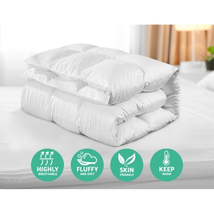 Giselle Bedding 800GSM Goose Down Feather Quilt Cover Duvet Winter Doona White Queen - Image 4