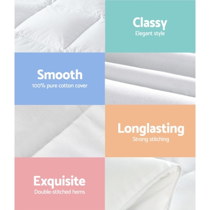 Giselle Bedding 800GSM Goose Down Feather Quilt Cover Duvet Winter Doona White Queen - Image 6