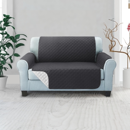 Artiss Sofa Cover Quilted Couch Covers Lounge Protector Slipcovers 2 Seater Dark Grey - Image 7