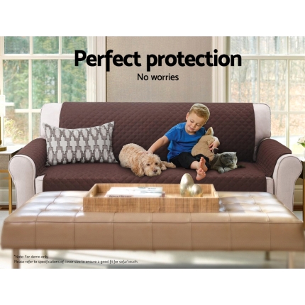 Artiss Sofa Cover Quilted Couch Covers Lounge Protector Slipcovers 3 Seater Coffee - Image 5