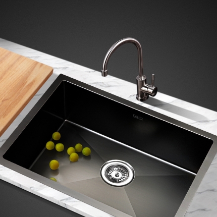 Cefito Stainless Steel Kitchen Sink 600X450MM Under/Topmount Sinks Laundry Bowl Black - Image 7