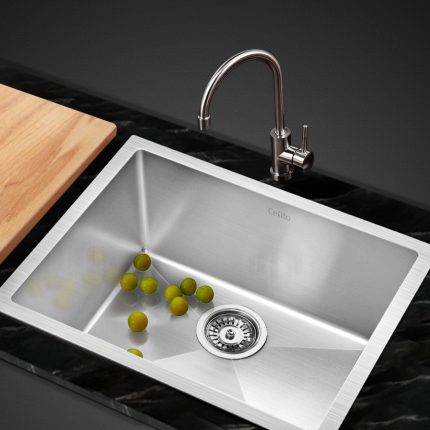 Cefito Stainless Steel Kitchen Sink 540X440MM Nano Under/Topmount Sinks Laundry Silver - Image 7
