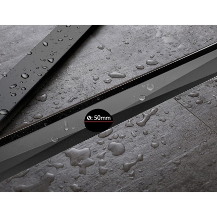 Cefito Stainless Steel Shower Grate Tile Insert Bathroom Floor Drain Liner 1000MM Black - Image 9
