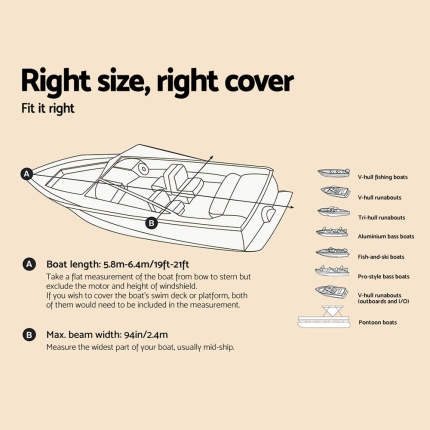 Seamanship 19 - 21ft Waterproof Boat Cover - Image 2