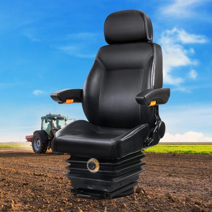 Giantz Adjustbale Tractor Seat with Suspension - Black - Image 7