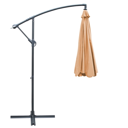 Instahut 3M Cantilevered Outdoor Umbrella - Beige - Image 3