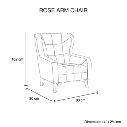 Rose Arm Chair Printing on Back - Image 2
