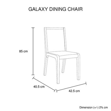 2X Galaxy Dining Chair Grey and Ash Colour - Image 5