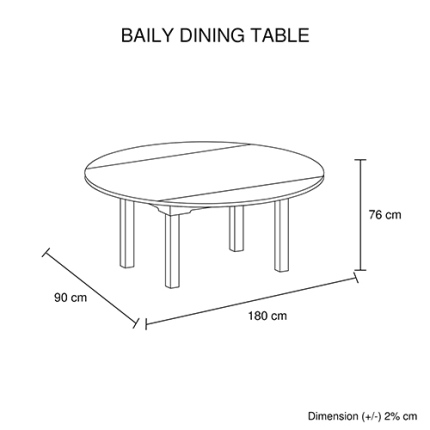 Baily Dining Table Black & White - Image 2
