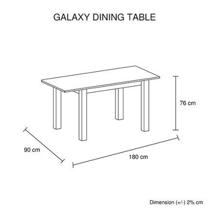 Galaxy Dining Table White Ash Colour - Image 2