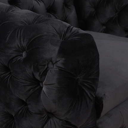 Jacques 3 Seater Black Colour - Image 5