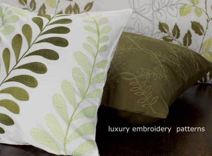 King Size Fantine Sylvan Green Leaf Pattern White Quilt Cover Set(3PCS) - Image 2