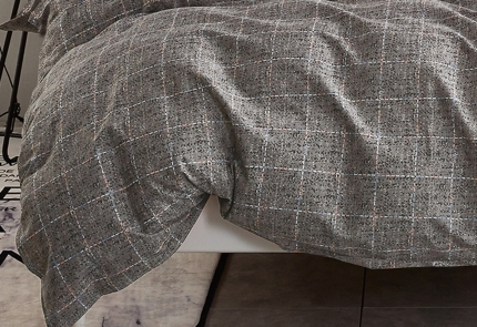 King Size Cotton Grey Rectangle Quilt Cover Set (3PCS) - Image 3