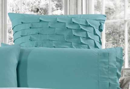 King Size Sens Aqua Quilt Cover Set (3PCS) - Image 3