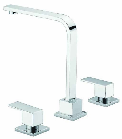 3pc Basin Tap Faucet Set - Bathroom Laundry Sink - Image 3