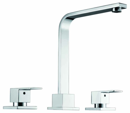 3pc Basin Tap Faucet Set - Bathroom Laundry Sink - Image 4