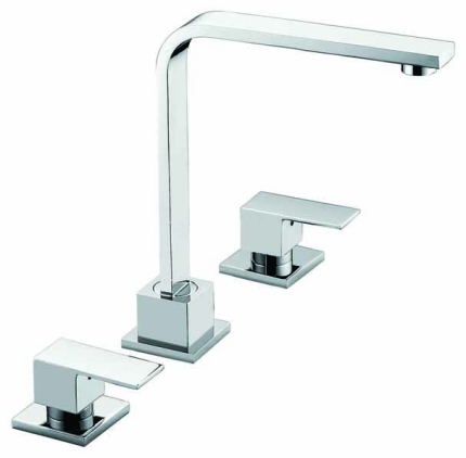 3pc Basin Tap Faucet Set - Bathroom Laundry Sink - Image 5
