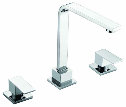 3pc Basin Tap Faucet Set - Bathroom Laundry Sink - Image 6