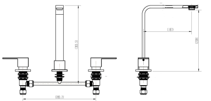 3pc Basin Tap Faucet Set - Bathroom Laundry Sink - Image 7