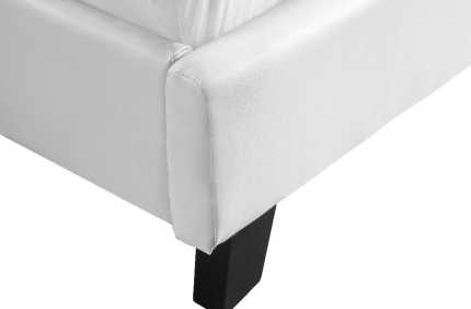 Double PU Leather Bed Frame White - Image 4