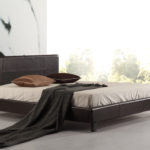 Double PU Leather Bed Frame Brown