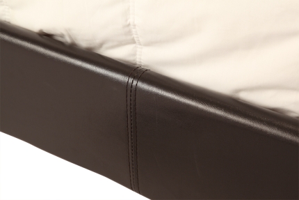 Queen PU Leather Bed Frame Brown - Image 5
