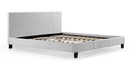 King PU Leather Bed Frame White - Image 3