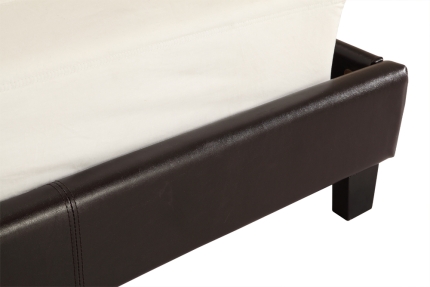 King PU Leather Bed Frame Brown - Image 5