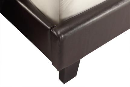 King PU Leather Bed Frame Brown - Image 6