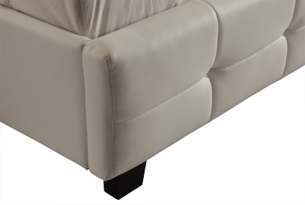 Double PU Leather Deluxe Bed Frame White - Image 4