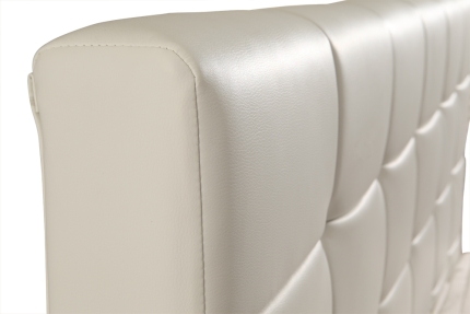 Double PU Leather Deluxe Bed Frame White - Image 6