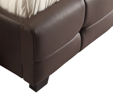 Double PU Leather Deluxe Bed Frame Brown - Image 4