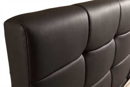 Double PU Leather Deluxe Bed Frame Black - Image 6
