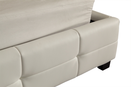 King PU Leather Deluxe Bed Frame White - Image 4