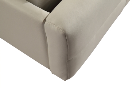 King PU Leather Deluxe Bed Frame White - Image 5