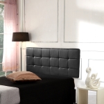 PU Leather Queen Bed Deluxe Headboard Bedhead - Black