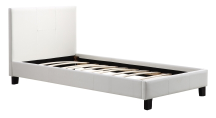 Single PU Leather Bed Frame White - Image 3