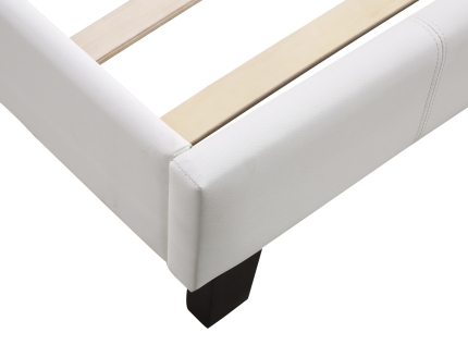 Single PU Leather Bed Frame White - Image 5