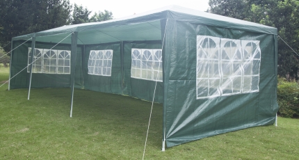 3x9m Wedding Outdoor Gazebo Marquee Tent Canopy Green - Image 2