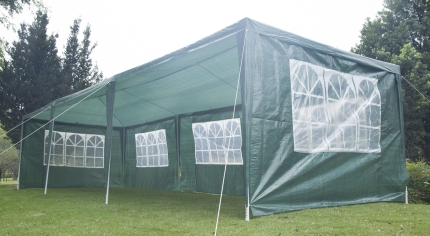 3x9m Wedding Outdoor Gazebo Marquee Tent Canopy Green - Image 3