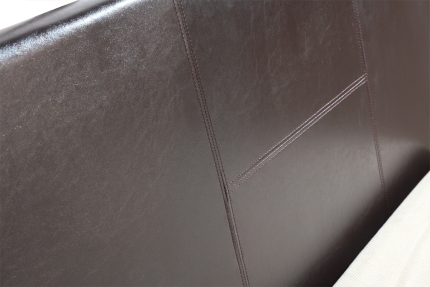 King Single PU Leather Bed Frame Brown - Image 3