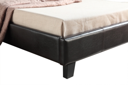 King Single PU Leather Bed Frame Brown - Image 4