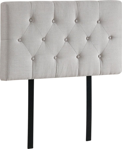 Linen Fabric Single Bed Deluxe Headboard Bedhead - Beige - Image 5