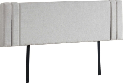 Linen Fabric King Bed Deluxe Headboard Bedhead - Beige - Image 5