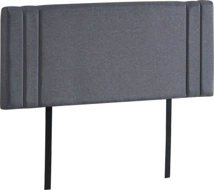 Linen Fabric Double Bed Deluxe Headboard Bedhead - Grey - Image 5