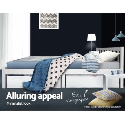 Artiss Double Full Size Wooden Bed Frame SOFIE Pine Timber Mattress Base Bedroom - Image 6