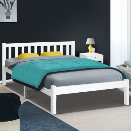 Artiss Double Full Size Wooden Bed Frame SOFIE Pine Timber Mattress Base Bedroom - Image 7