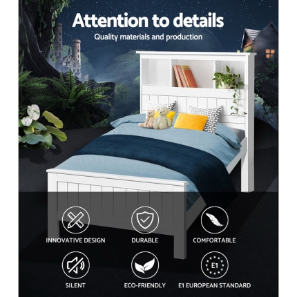 Artiss King Single Wooden Timber Bed Frame - Image 3